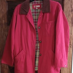 Red Jacket with Brown Corduroy Collar